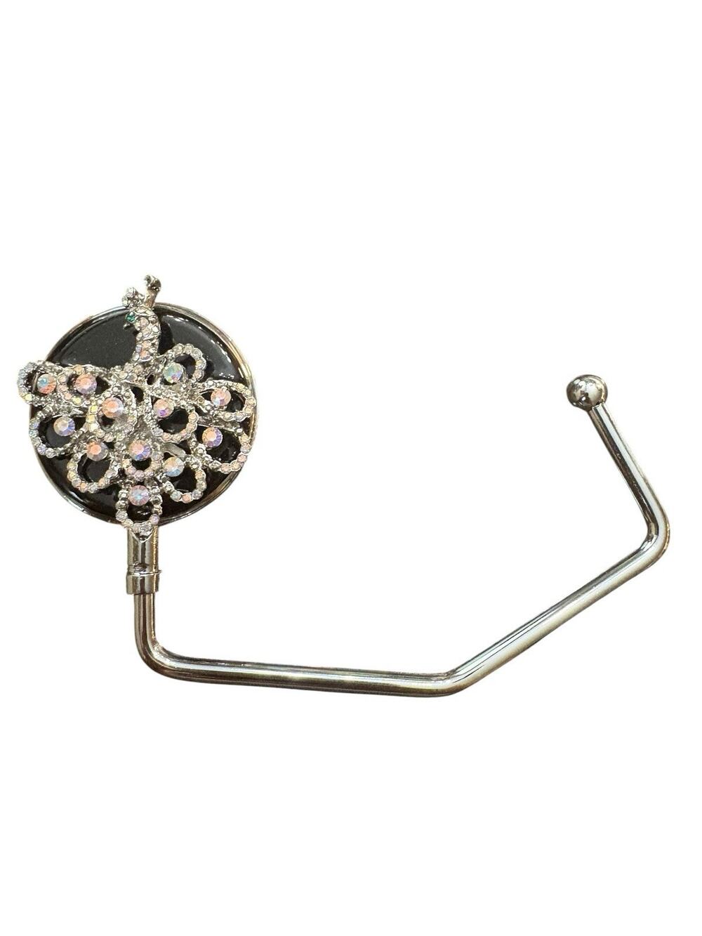 SPRING STREET DESIGN CRYSTAL PEACOCK HANDBAG HOLDERS HOOK